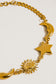Serena Gold Plated Stainless Steel Sun and Star Bracelet, Gold