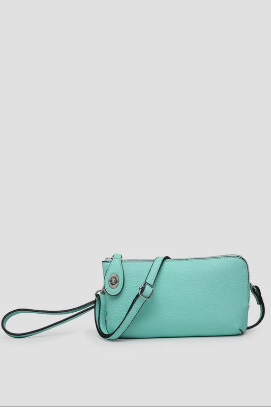 Jenny Twist Lock Wristlet Crossbody Bag, Aqua