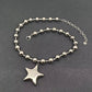 Serena 18K Gold Plated Stainless Steel Star Necklace, Silver