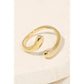 Polished Metallic Open Band Adjustable Ring, Gold