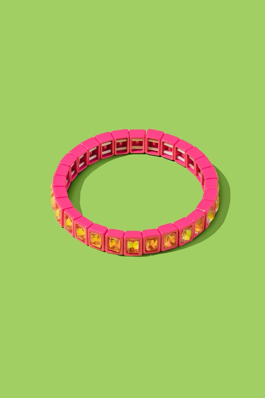 Penelope Enamel Stretch Bracelet, Pink