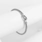 Addi 18K Gold Plated Stainless Steel Buckle Clasp Bangle, Silver