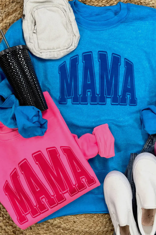 Mama Vintage Inside Out Sweatshirt, Neon Pink