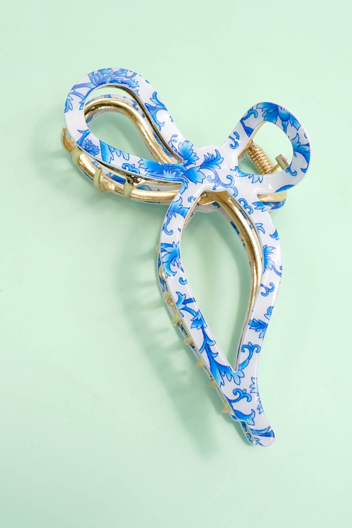 Bow Hair Claw Clip, Blue