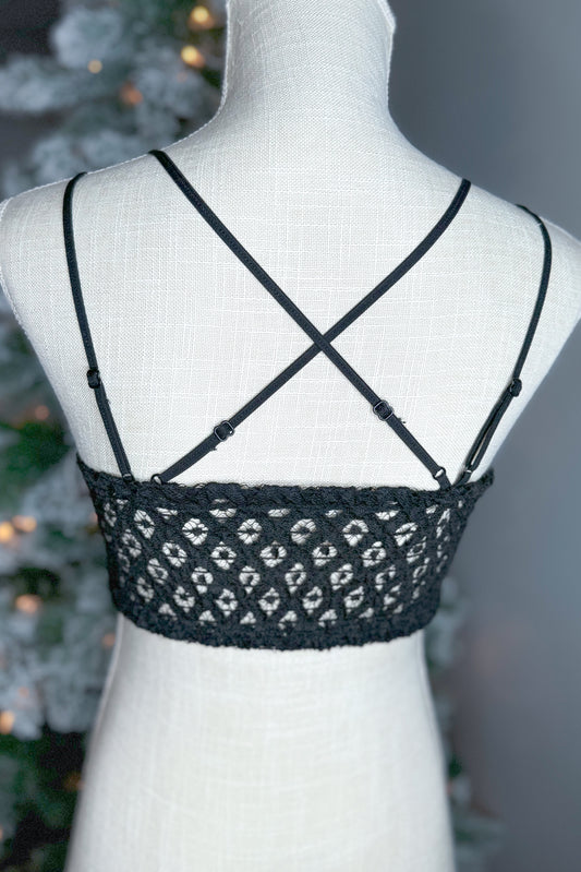 Last Chance Lace Bralette, Black