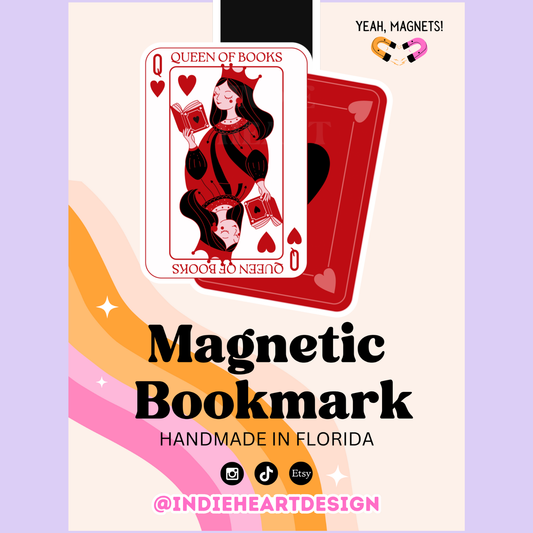Queen Of Books Magnetic Bookmark