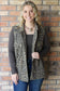 Wildest Dreams Leopard Print Overszied Button-Front Utility Vest, Cedar