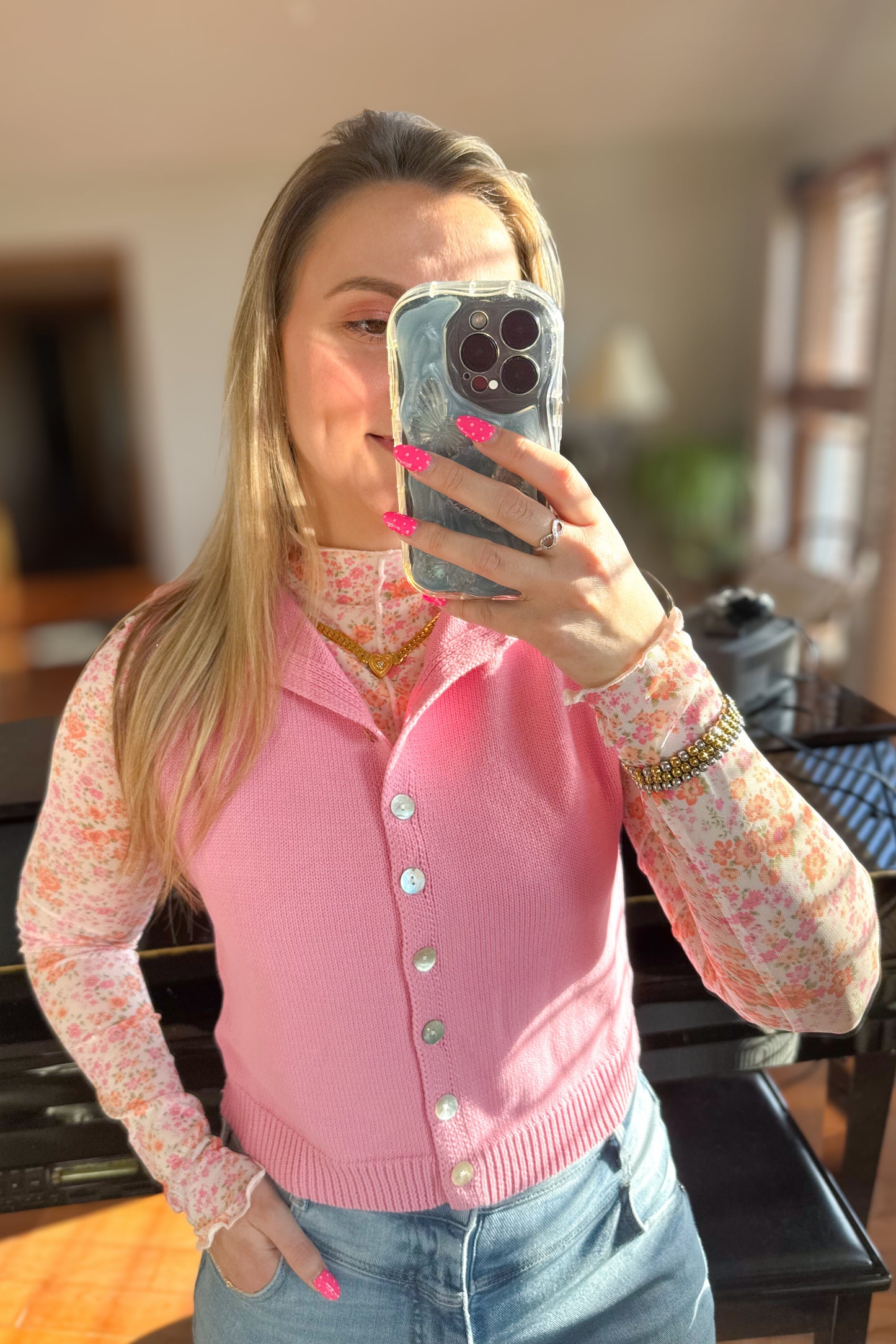 Free Yourself Sweater Top, Pink