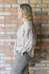 Beauty Beyond Compare Floral Pattern Button Down Top, Mocha Brown