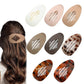 Jumbo Lay Flat Oval Hair Claw Clip, Beige