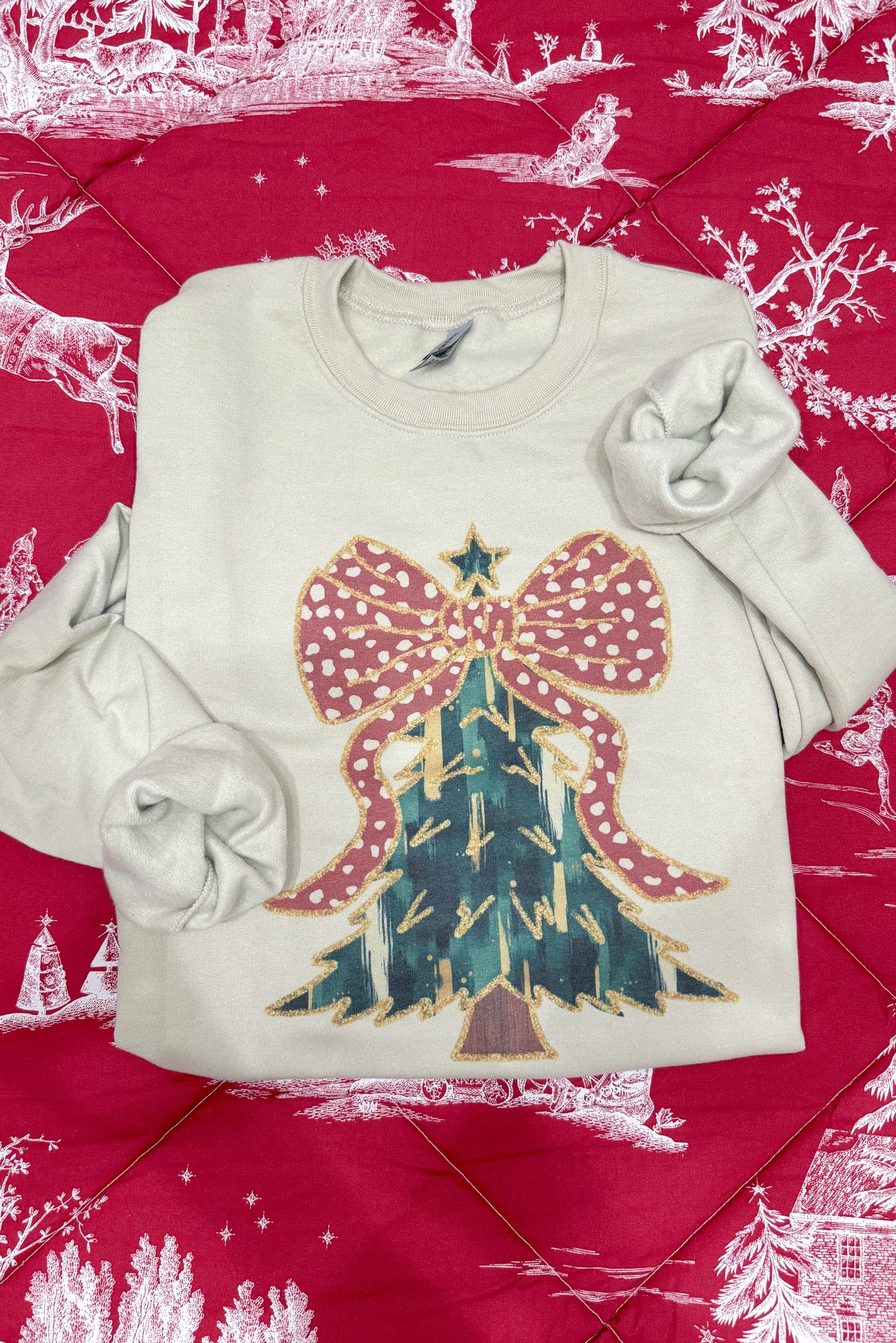 Christmas Tree Sweatshirt, Beige