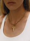 Trinity 18K Gold Plated Stainless Steel Cross Pendant Necklace, Gold