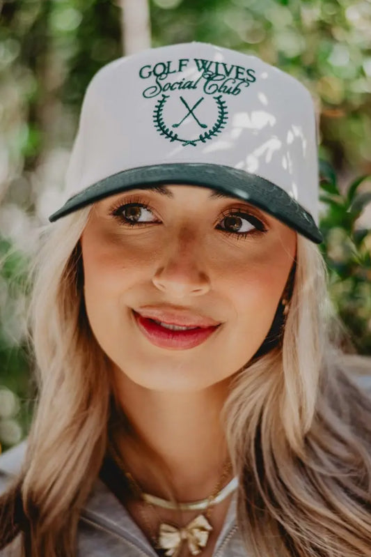Golf Wives Social Club Hat, Green/Tan