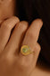 Melody 18K Gold Plated Stainless Steel Adjustable Round Stone Ring, Gold