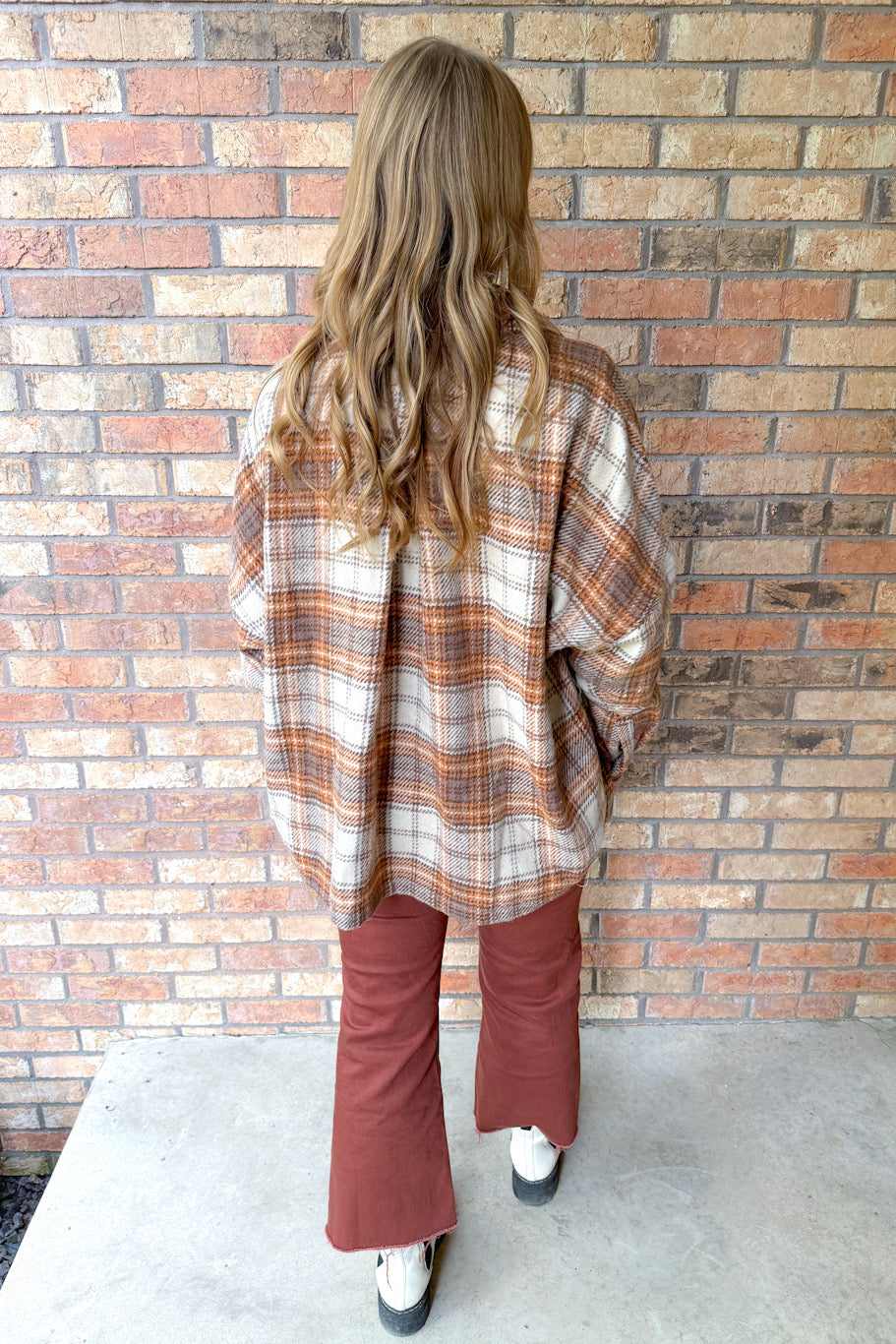 Venture Out Oversized Plaid Shacket, Oat