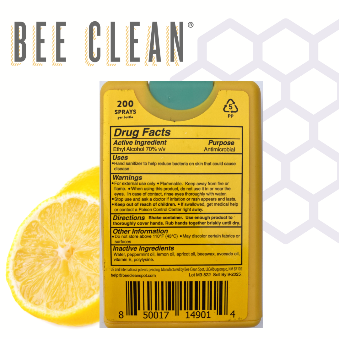 Bee Clean Organic Beeswax Hand Sanitizer, Citrus Peppermint