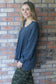 Comfort is Key Cotton Blend Waffle Knit Oversized Top, Black