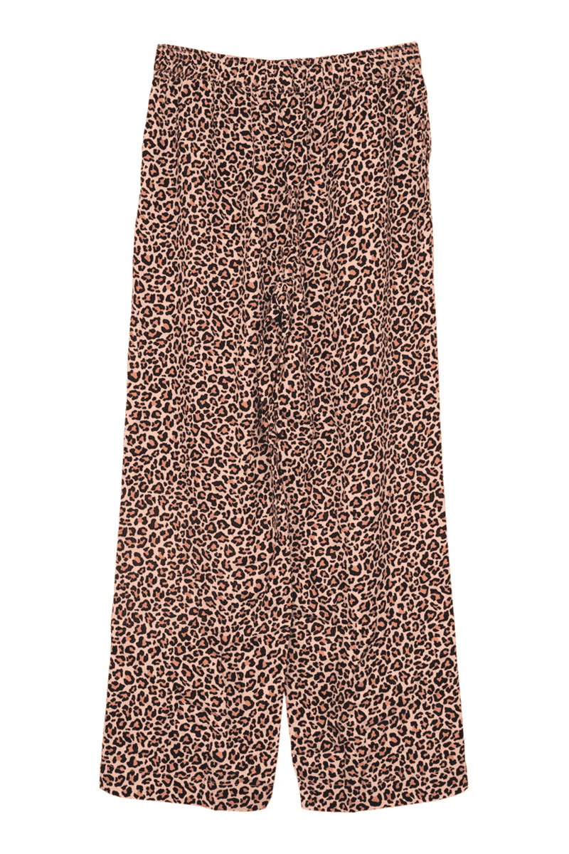 Rise and Shine Leopard Print Boxer Pajama Pants, Brown