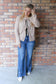Tell Me More Loose Gauge Knit Tie Front Sweater, Latte