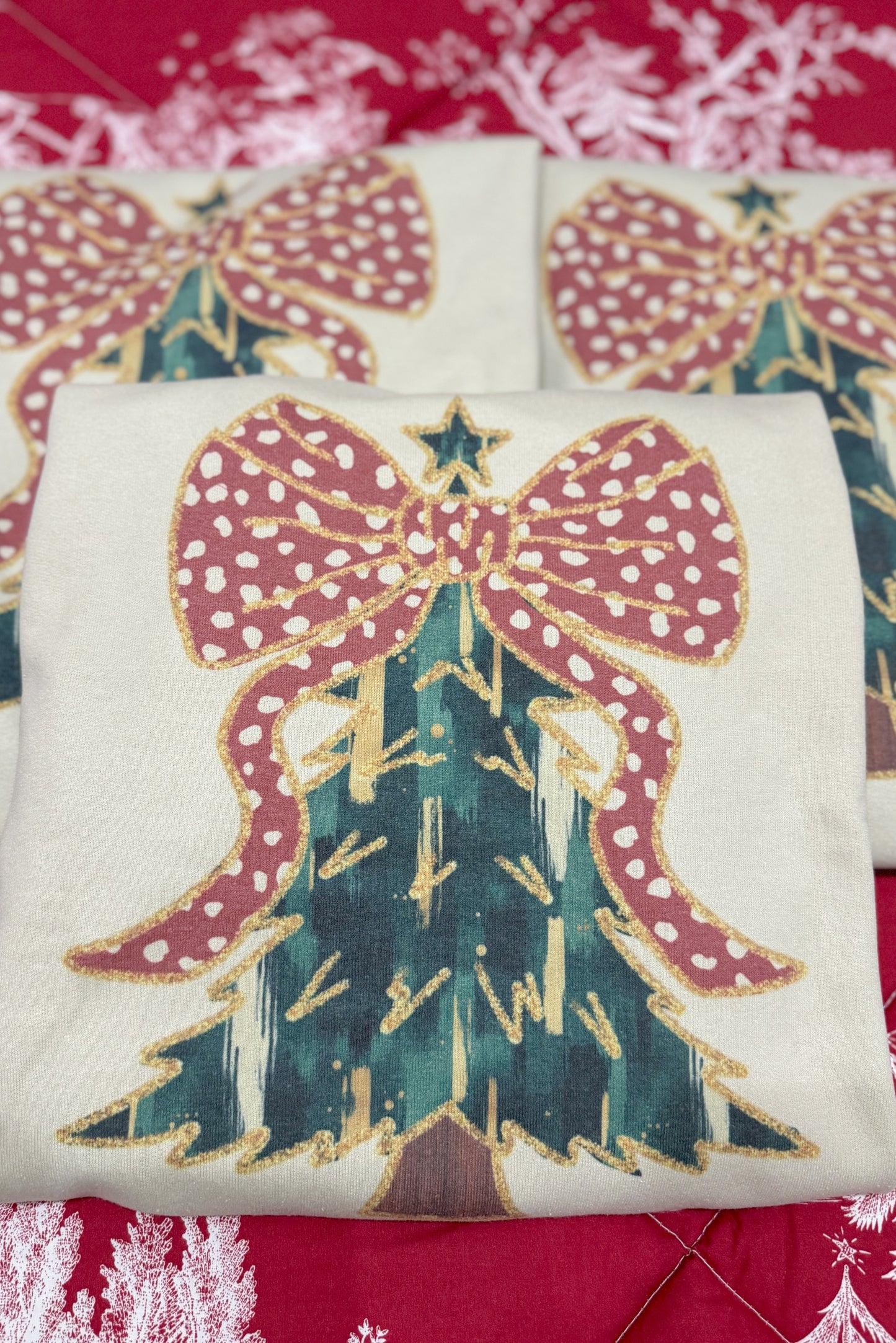 Christmas Tree Sweatshirt, Beige