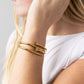 Stevie 18K Gold Plated Stainless Steel Nail Bangle, Gold (Round Nail Head)