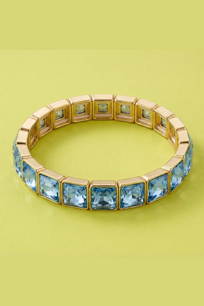 Libby Enamel Stretch Bracelet, Blue