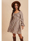 Falling For You Mini Dress, Brown/Multi
