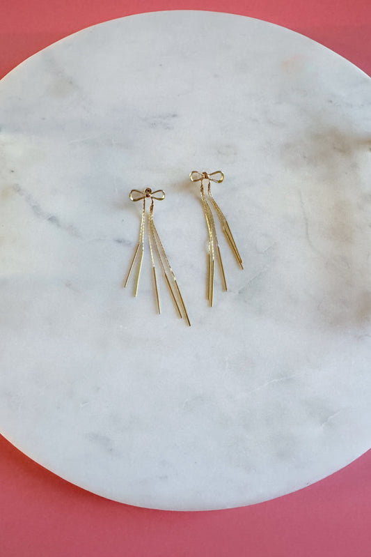 Bow Earrings, Gold