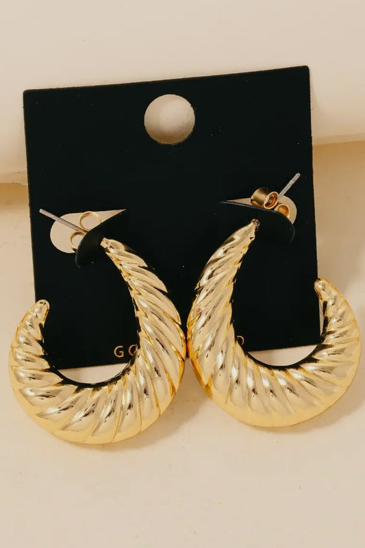 Gold Dipped Spiral Graduated Hoop Earrings