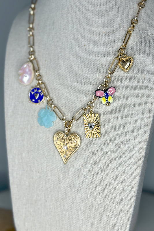 Mi Amor Assorted Charms Chain Necklace