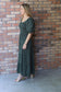 Jolene Smocked Tiered Maxi Dress, Forest Green
