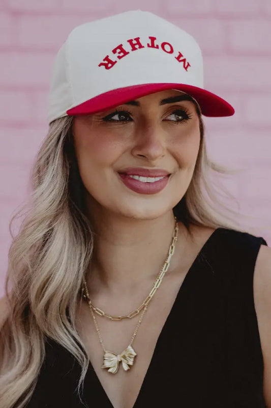 MOTHER Upside Down Hat, Red/Tan