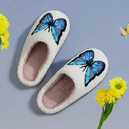 Blue Butterfly Slippers