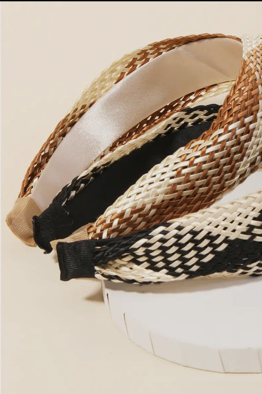 Two Tone Basket Weave Twist Headband