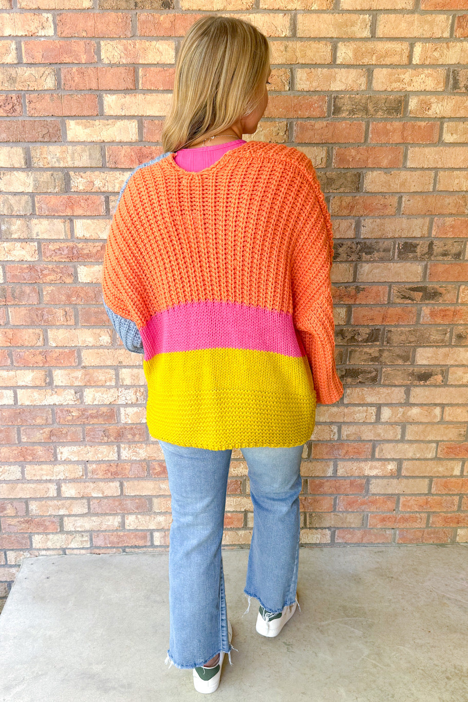 Perfectly Splendid Colored Block Sweater Cardigan, Multi