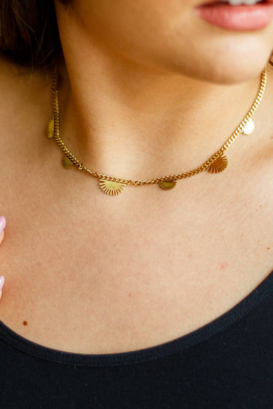 Tucson Sun 18K Gold Plated Stainless Steel Necklace, Gold