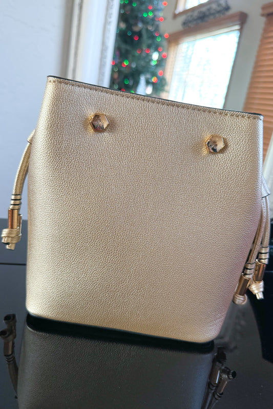 Mini Bucket Bag, Gold