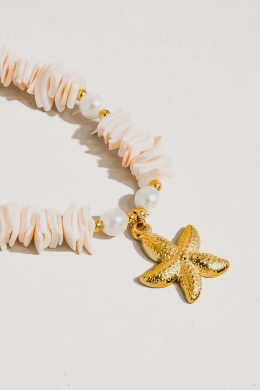 Ocean Avenue Shell Star 18K Gold Plated Stainless Steel Necklace