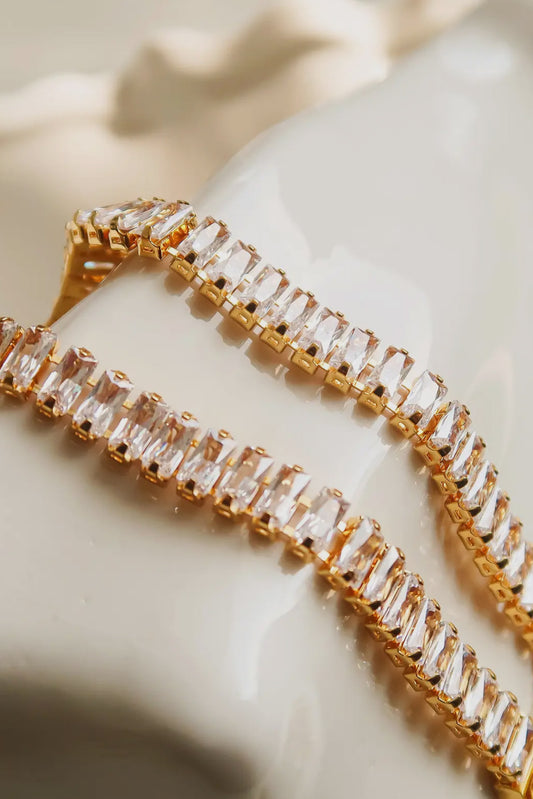Sophia 18K Gold Plated Stainless Steel Glam CZ Bracelet, Gold