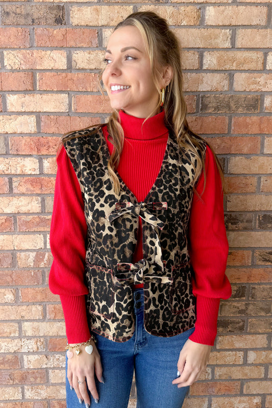 Something Wild Washed Leopard Printed Vest