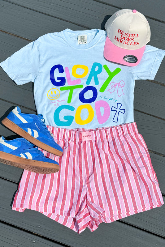 Glory To God Comfort Colors Tee, Chambray