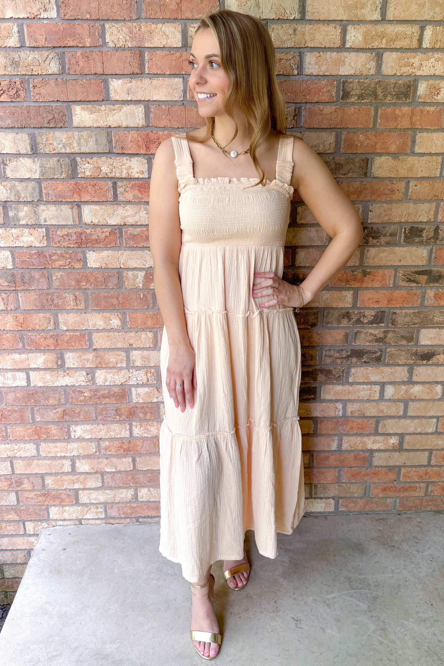 Coastal Getaway Maxi Dress, Natural