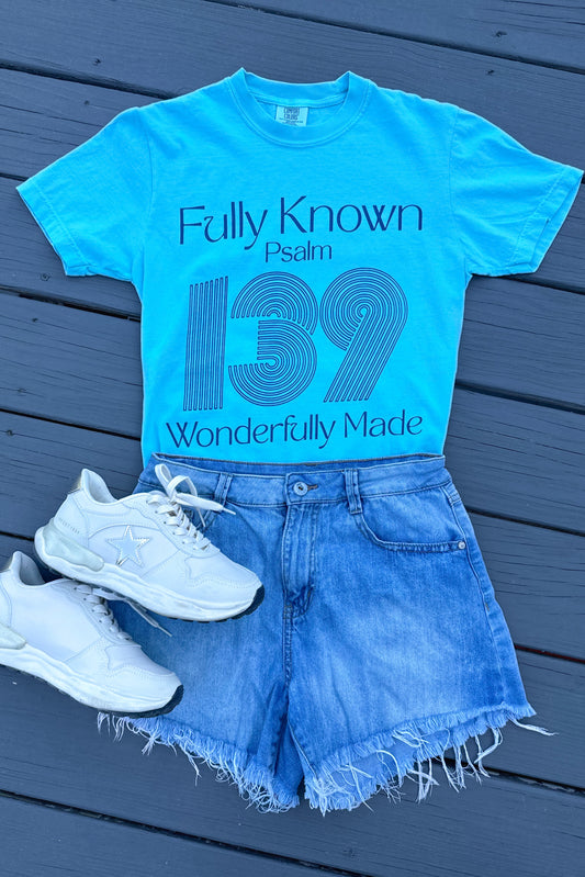 Fully Known Comfort Colors Tee, Lagoon Blue