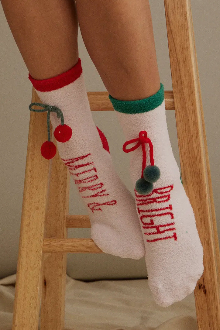 Christmas Fuzzy Socks Assorted Pack of 4