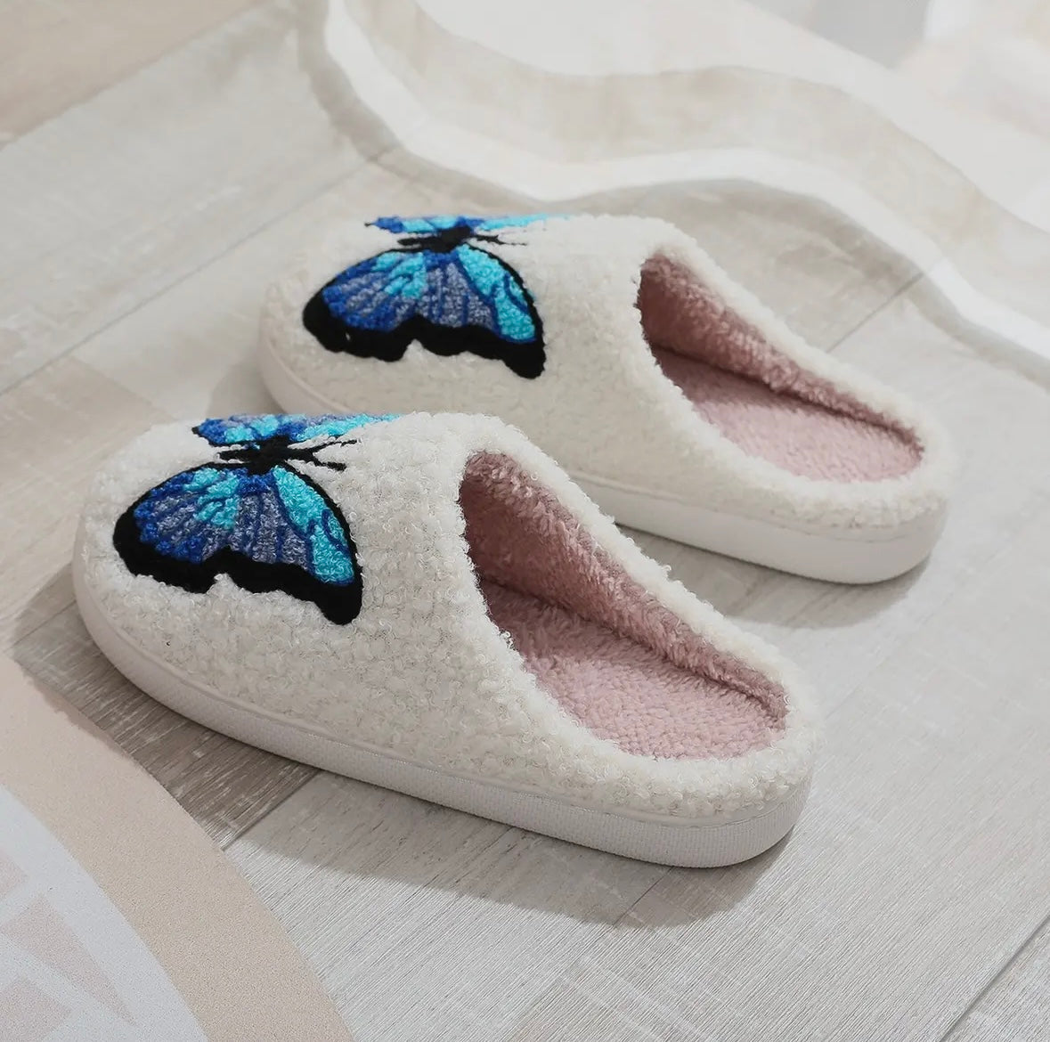 Blue Butterfly Slippers