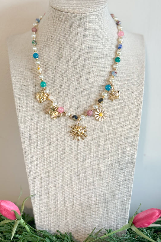 Summer weekends Charm Necklace, Gold