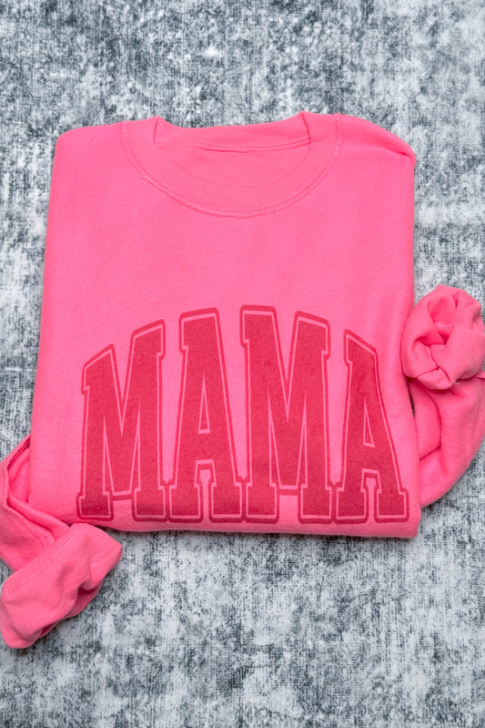 Mama Vintage Inside Out Sweatshirt, Neon Pink