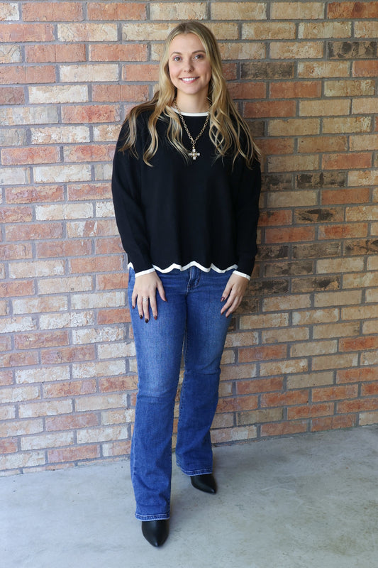 Fade Into Fall Knit Sweater, Black