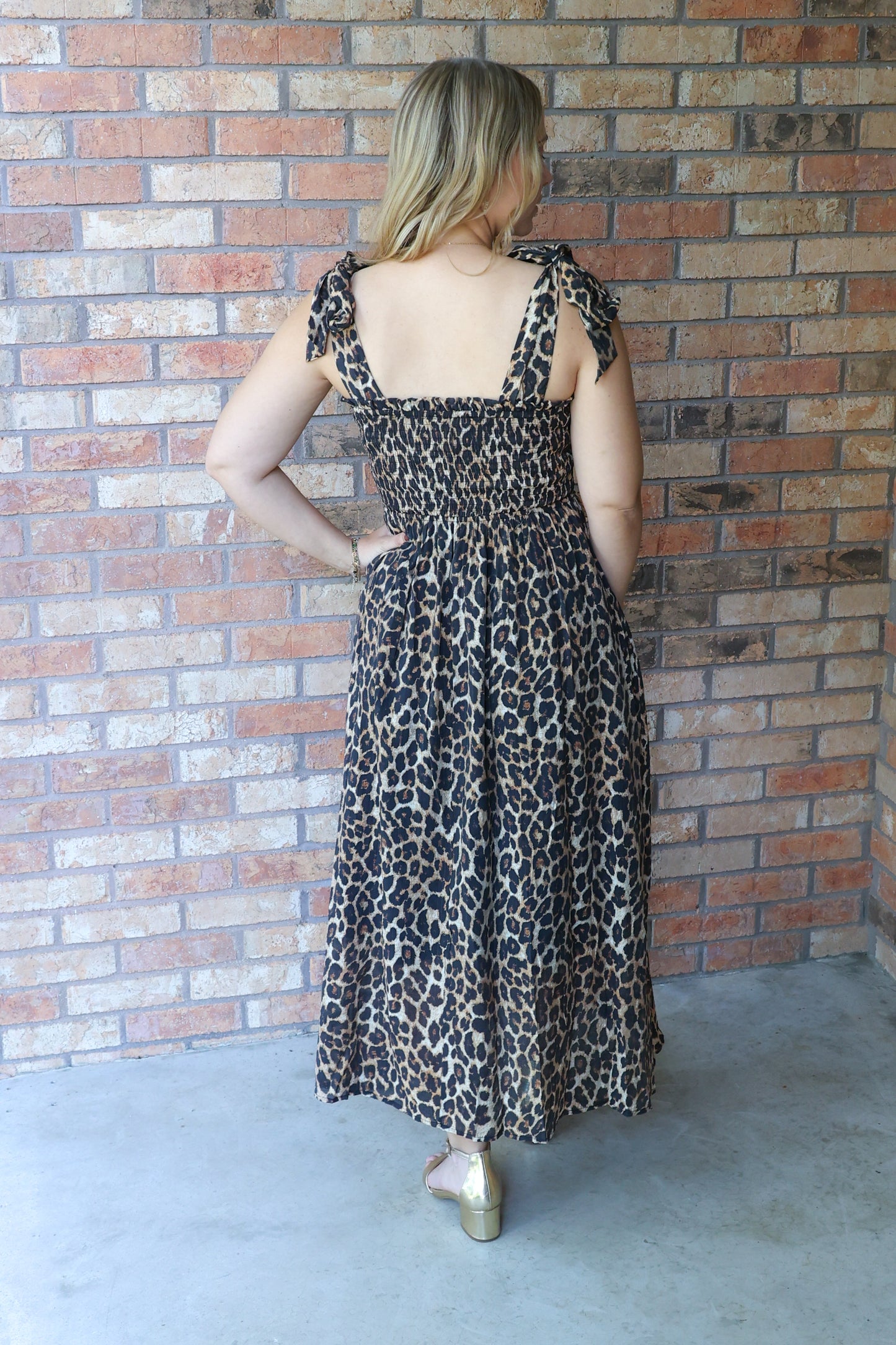 So Charming Leopard Printed Midi Dress