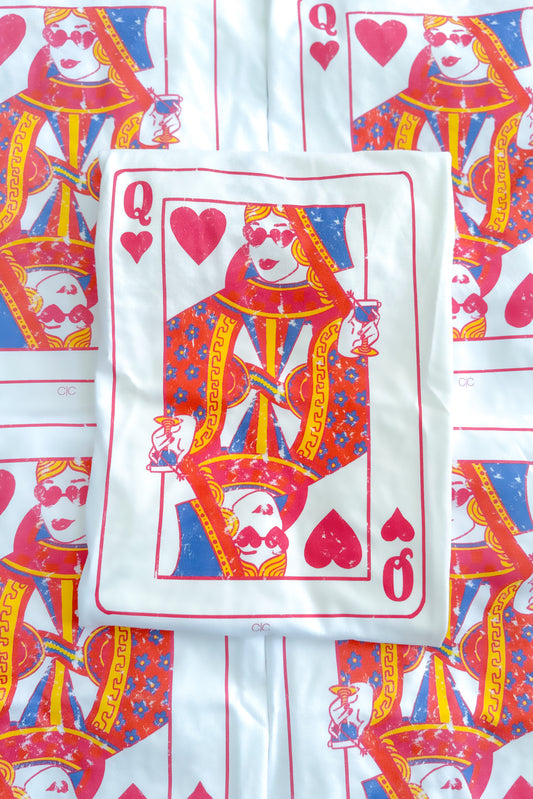 Queen of Hearts Comfort Colors Tee, White